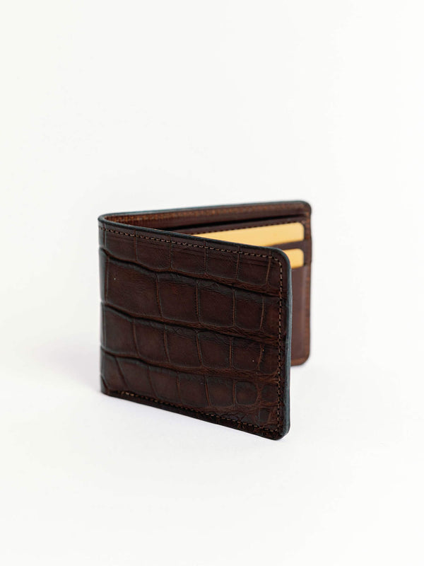 Dark Brown Alligator Traditional Bifold