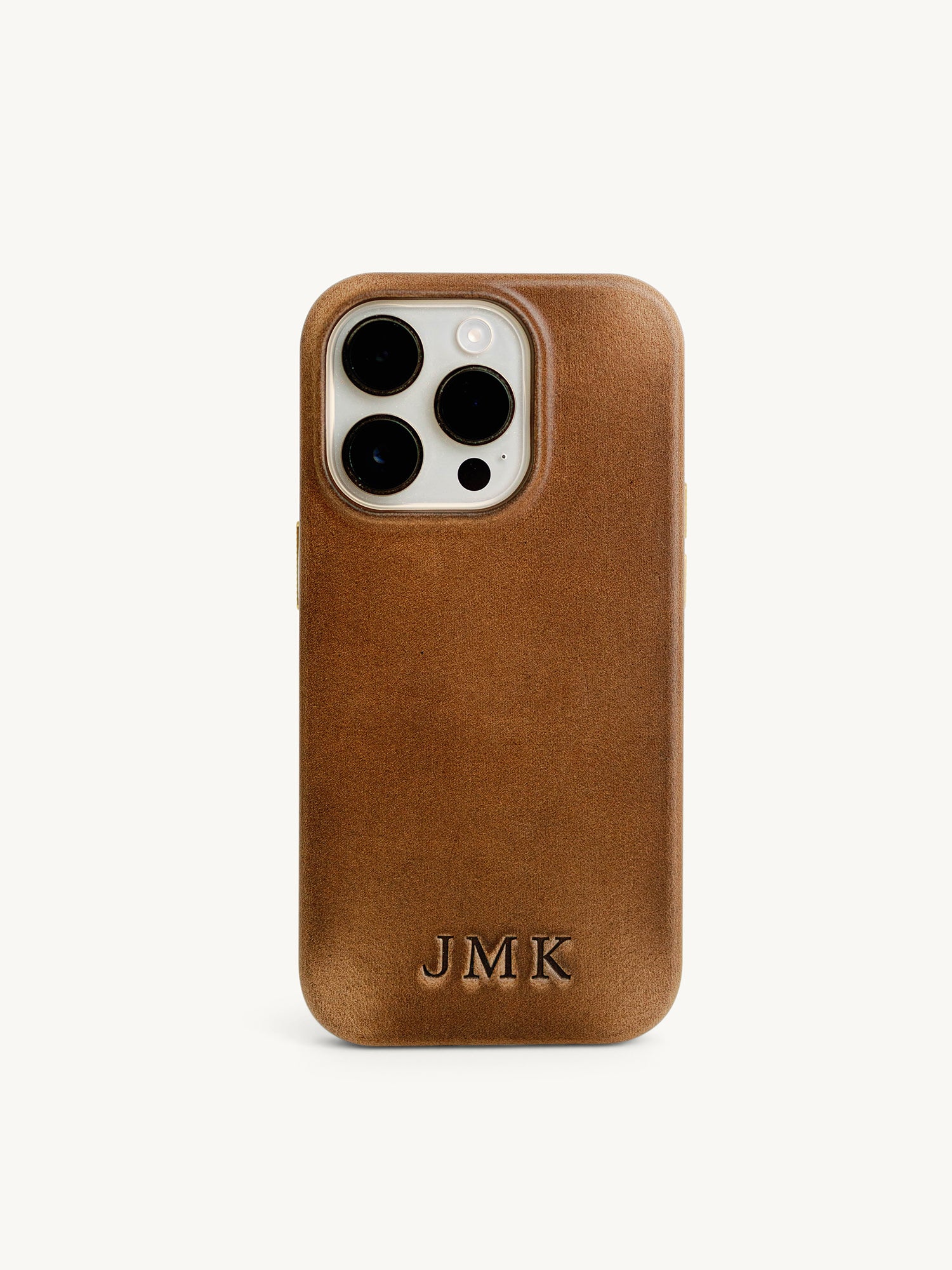 The Monogrammed Leather Phone Case - iPhone 15 The Monogrammed Leather Phone Case - iPhone 15