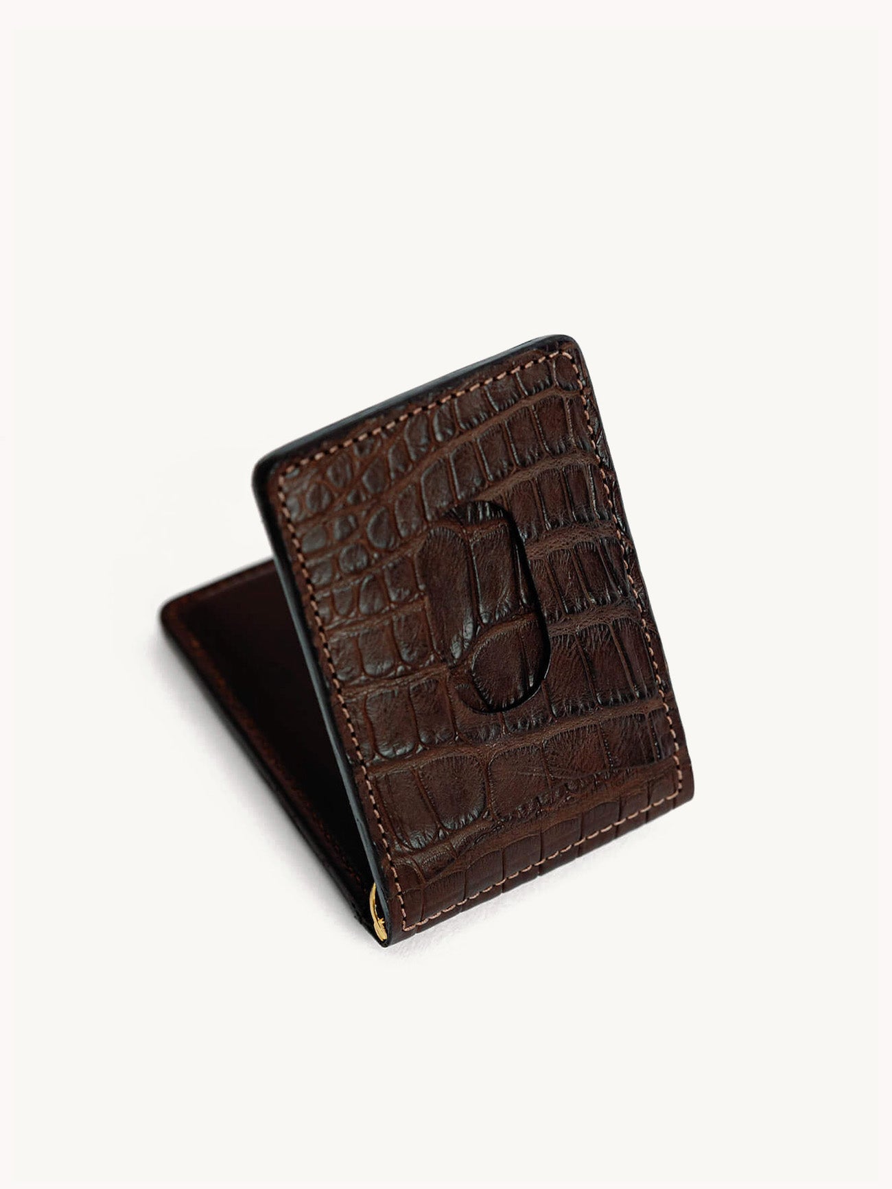 Dark Brown Alligator Bar Wallet