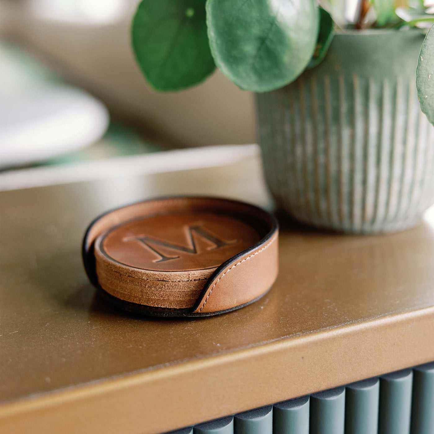 Leather Coaster Holder