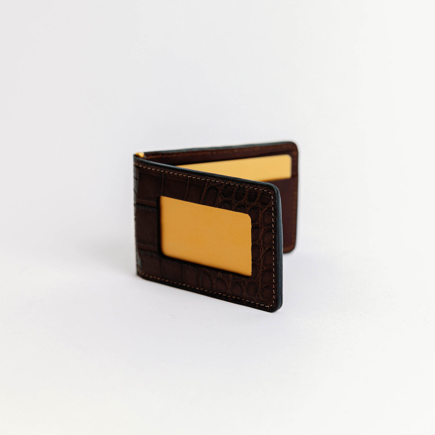 Dark Brown Alligator Bar Wallet