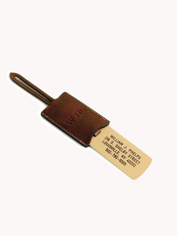 Solid Brass Luggage Tag