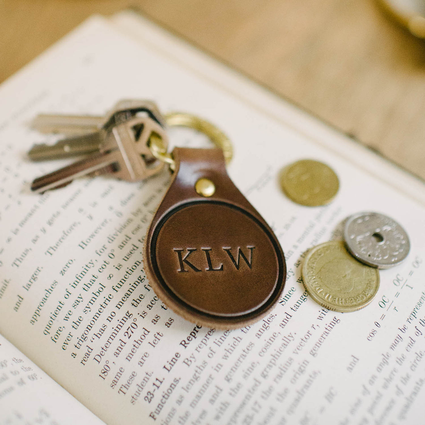 Monogrammed Circle Key Fob