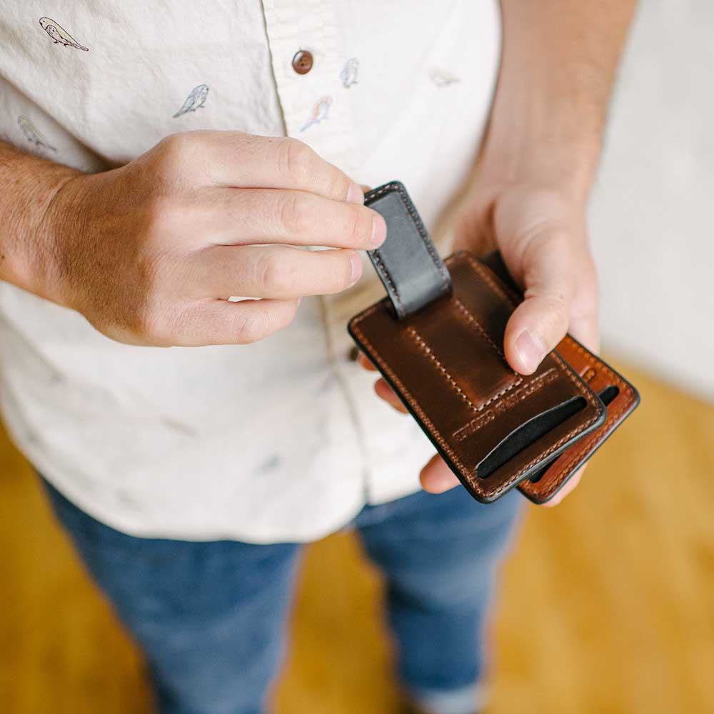 Men's Leather Money Clip Wallet