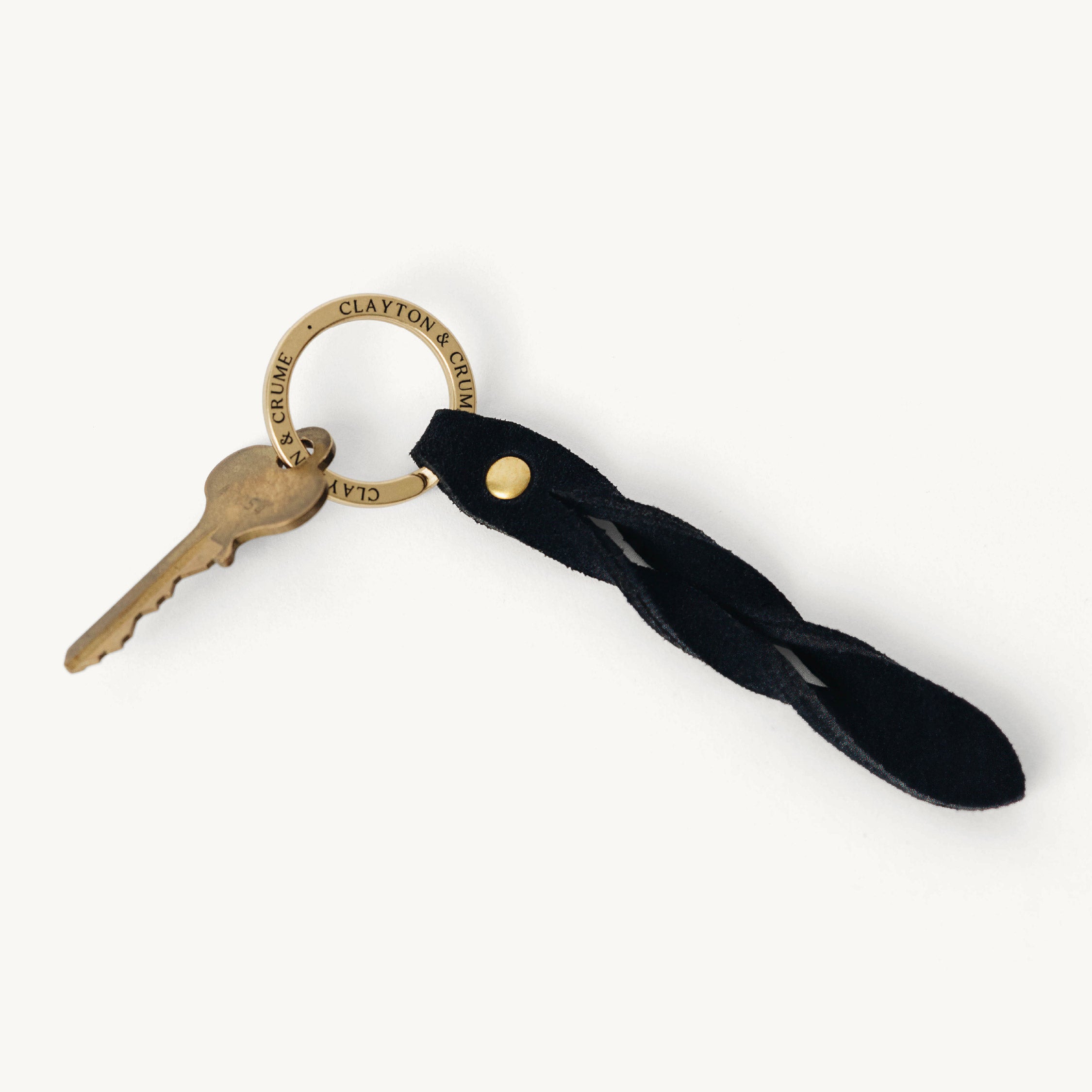 【最終値下げ】【CTHY】LEATHER KEYRING by BRIDLE BraidedKeyStrap_Navy_WBG_Hero_