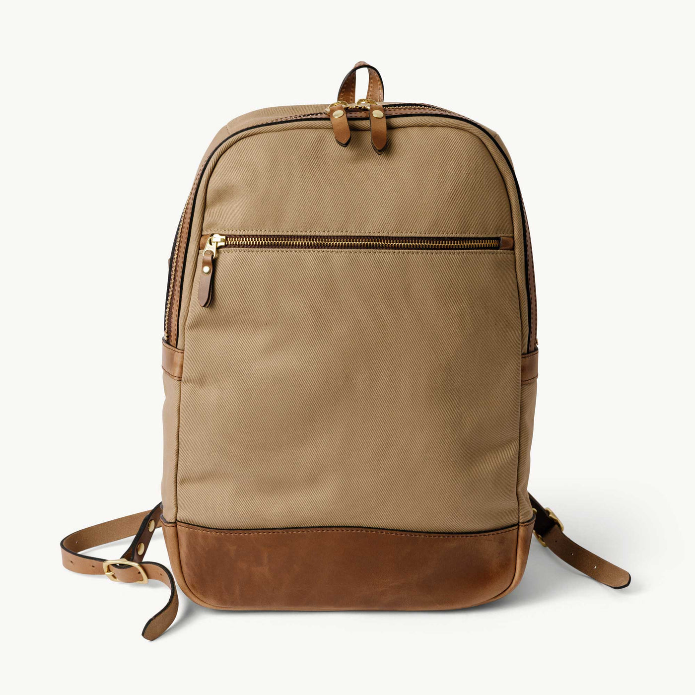 city leather trimmed canvas backpack Canvas Backpack Field Green
