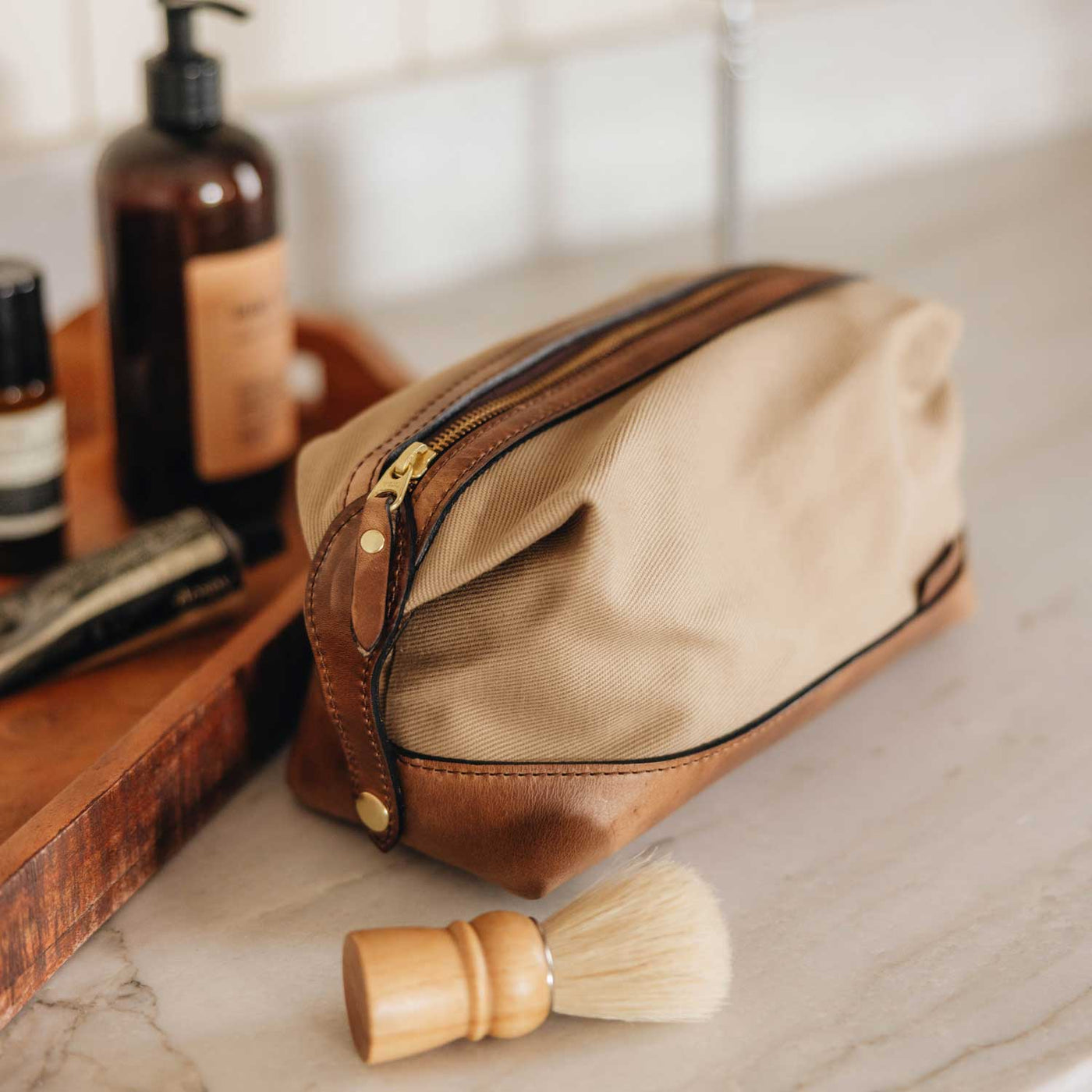 Canvas Dopp Kit Desert Tan