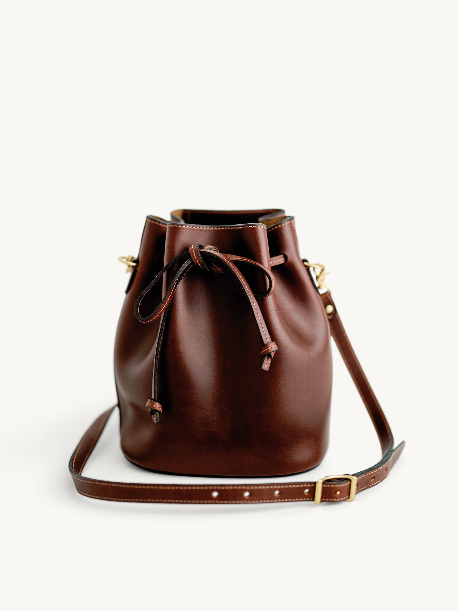 Real leather bucket bag hot sale