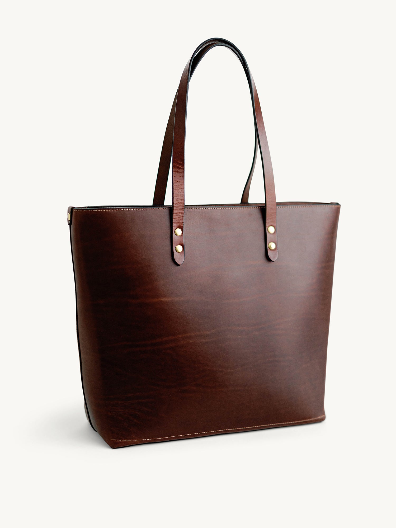 Newest Brown Leather Tote Large