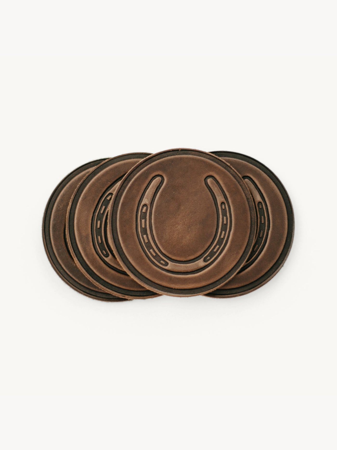 Leather Horseshoe Coasters Set of 4 | Best & USA Made | Col Littleton