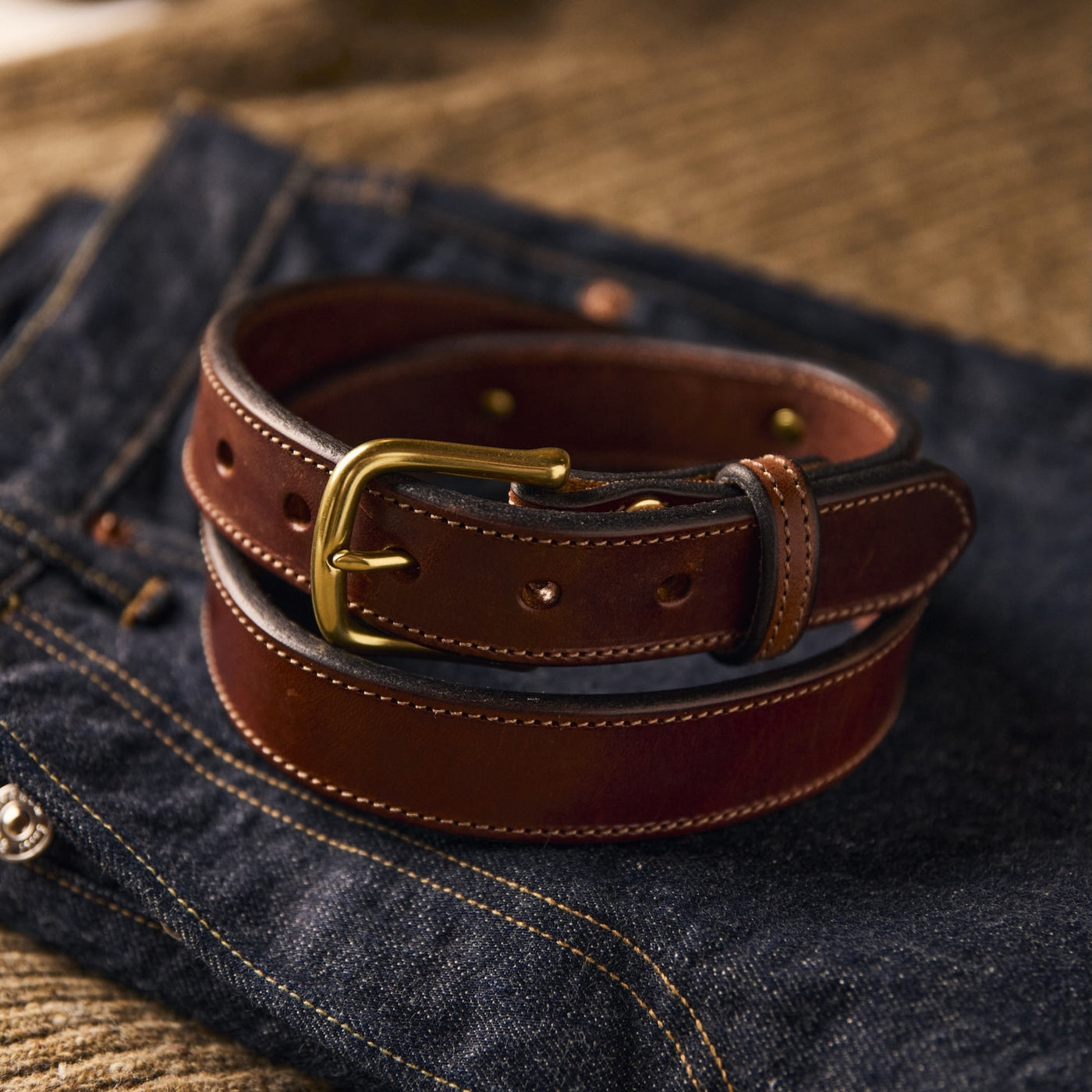 Traditional Stitched Belt – Clayton Crume