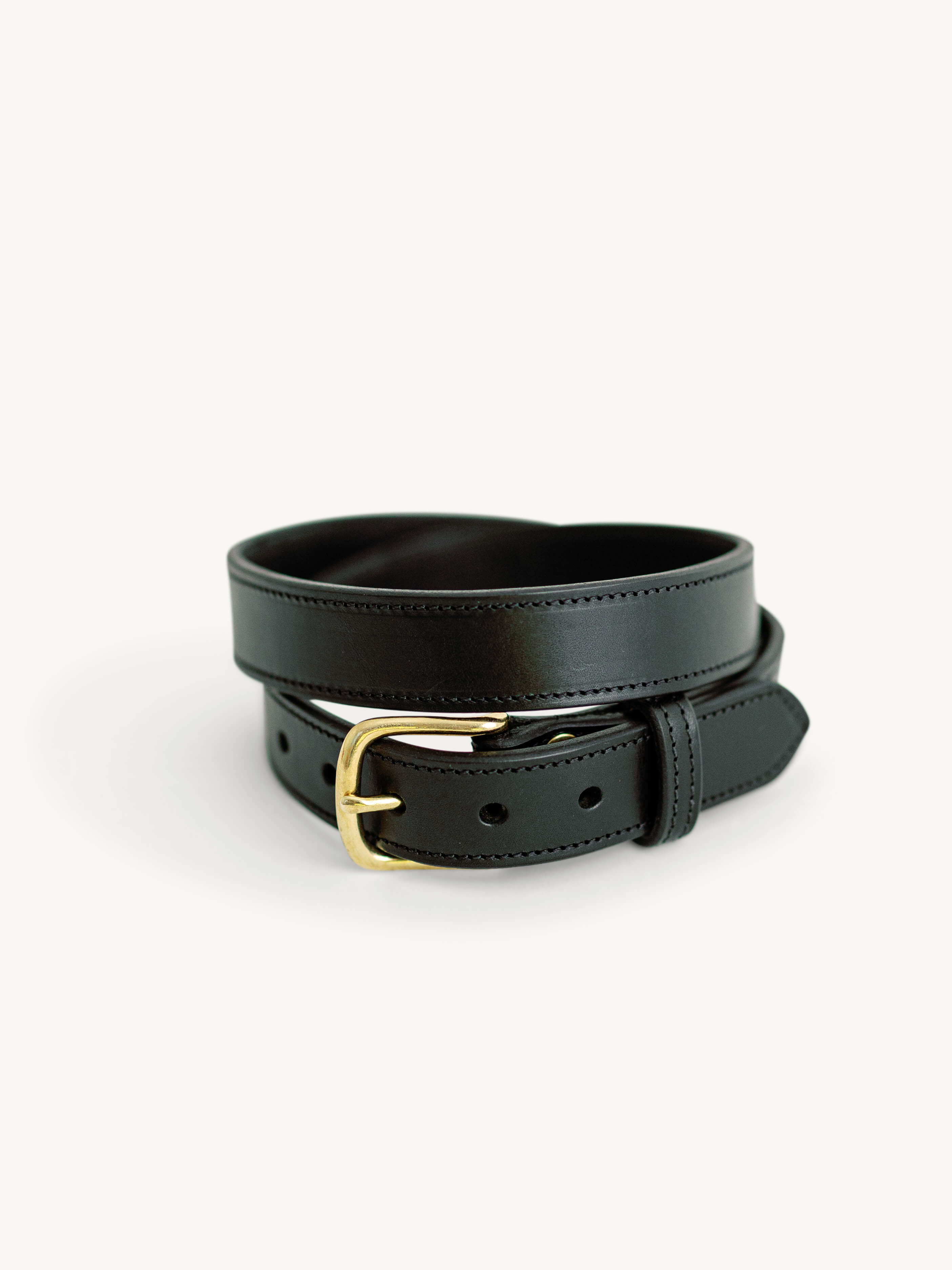 Black Leather Belt 80 size antique brass hardware new high quality belt case