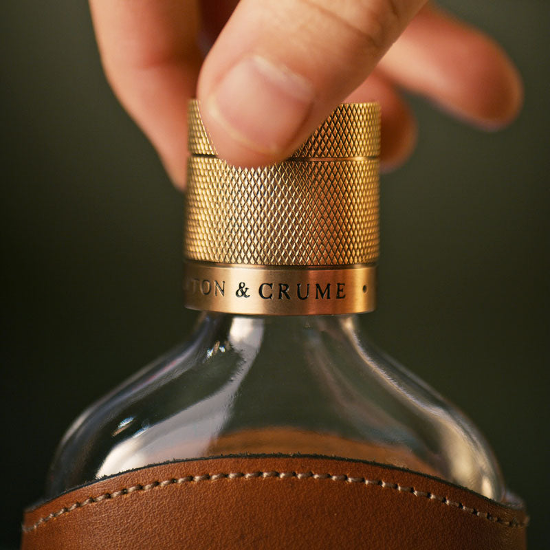 Glass Flask with Solid Brass Cap and Funnel
