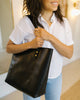 Solid Black Tote