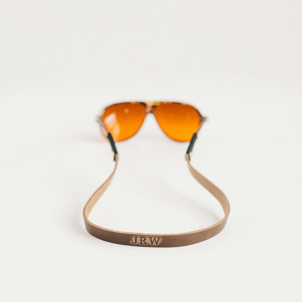 Monogrammed Leather Sunglass Strap