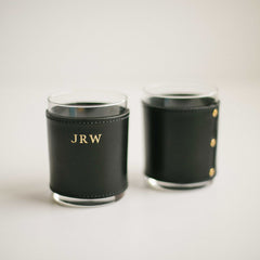Solid Black Rocks Glass - Set of Two