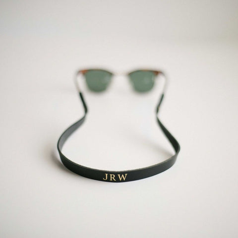 Solid Black Monogrammed Sunglass Strap