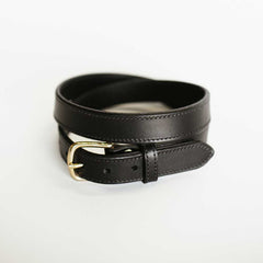 Traditional Stitched Black Bridle Belt