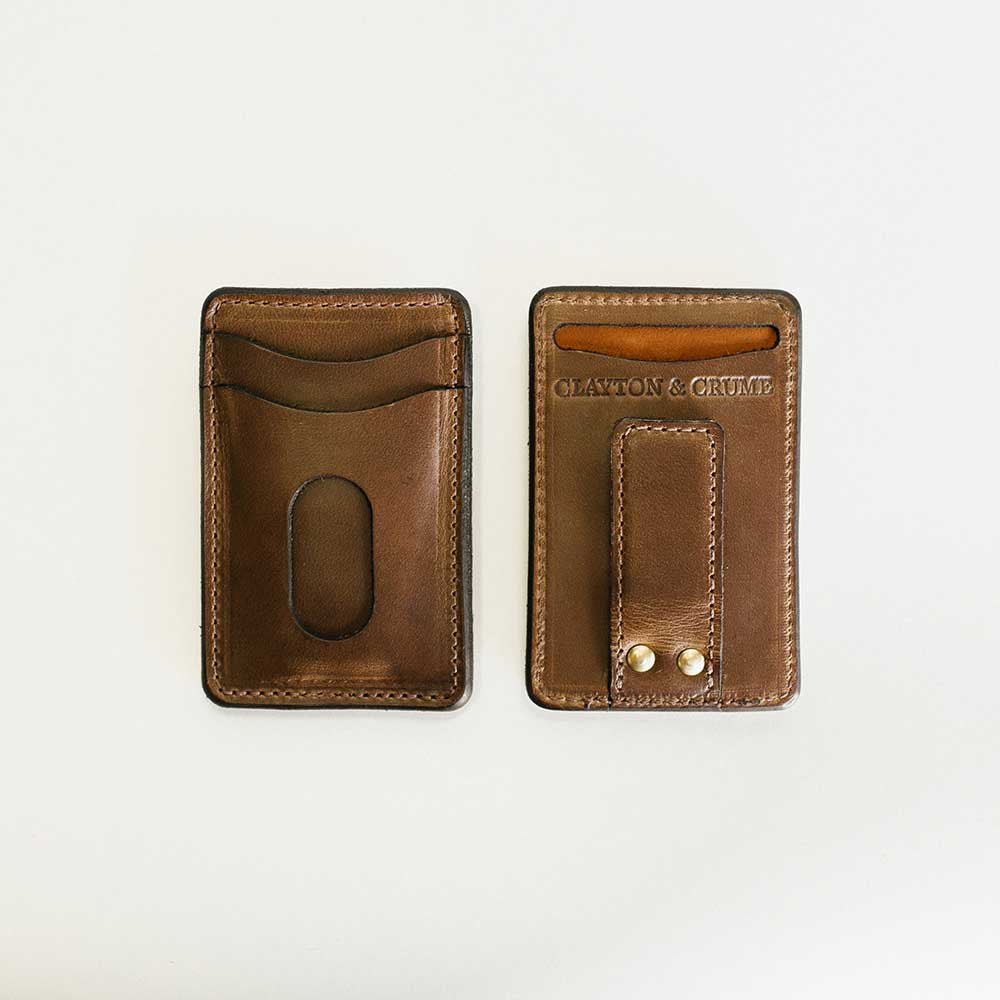 Leather Card Holder - Natural, Brown