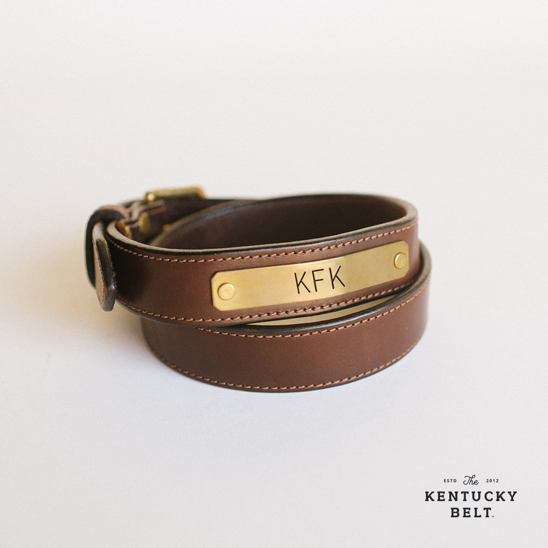 Traditional Stitched Brown Bridle Belt – Clayton & Crume