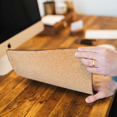 Leather Desk Pad with Cork Bottom