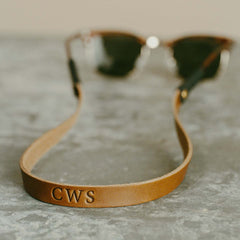 Leather Monogram Sunglass Strap on Ray Bans