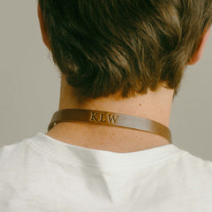 Leather Monogram Sunglass Strap from Behind
