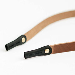Close up of Leather Sunglass Strap Silicon Grips