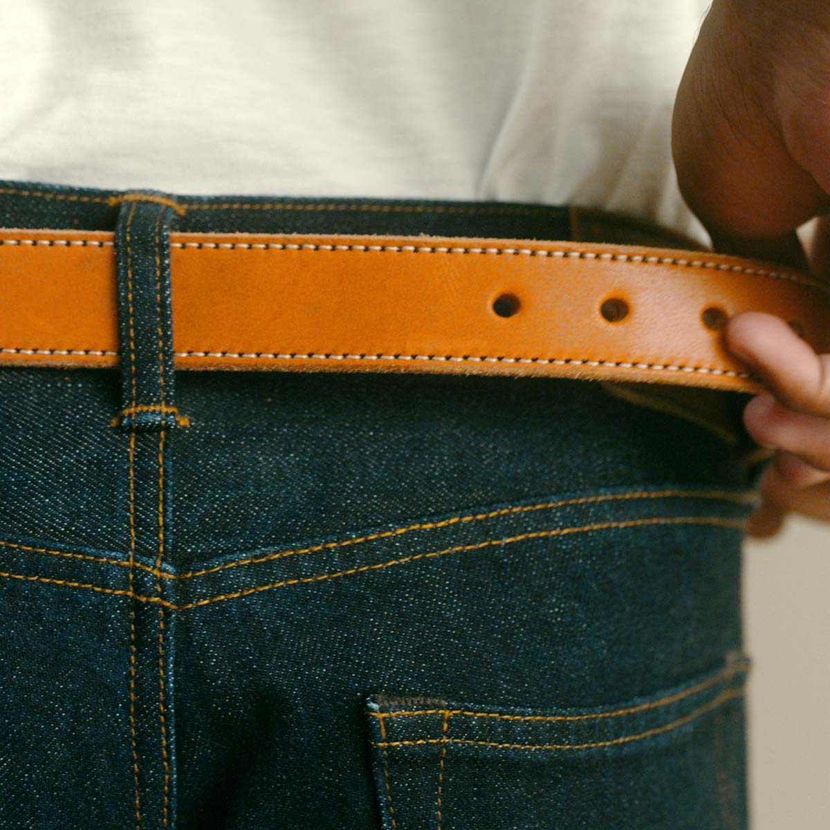 The Kentucky Belt Stitched Antique Saddle Nameplate Belt Clayton