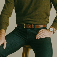 Traditional Stitched Brown Bridle Belt