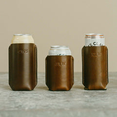 Leather Koozes for Beer, Seltzer and Tall Boy Beer Cans
