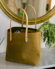 Small Batch Nubuck Olive Tote